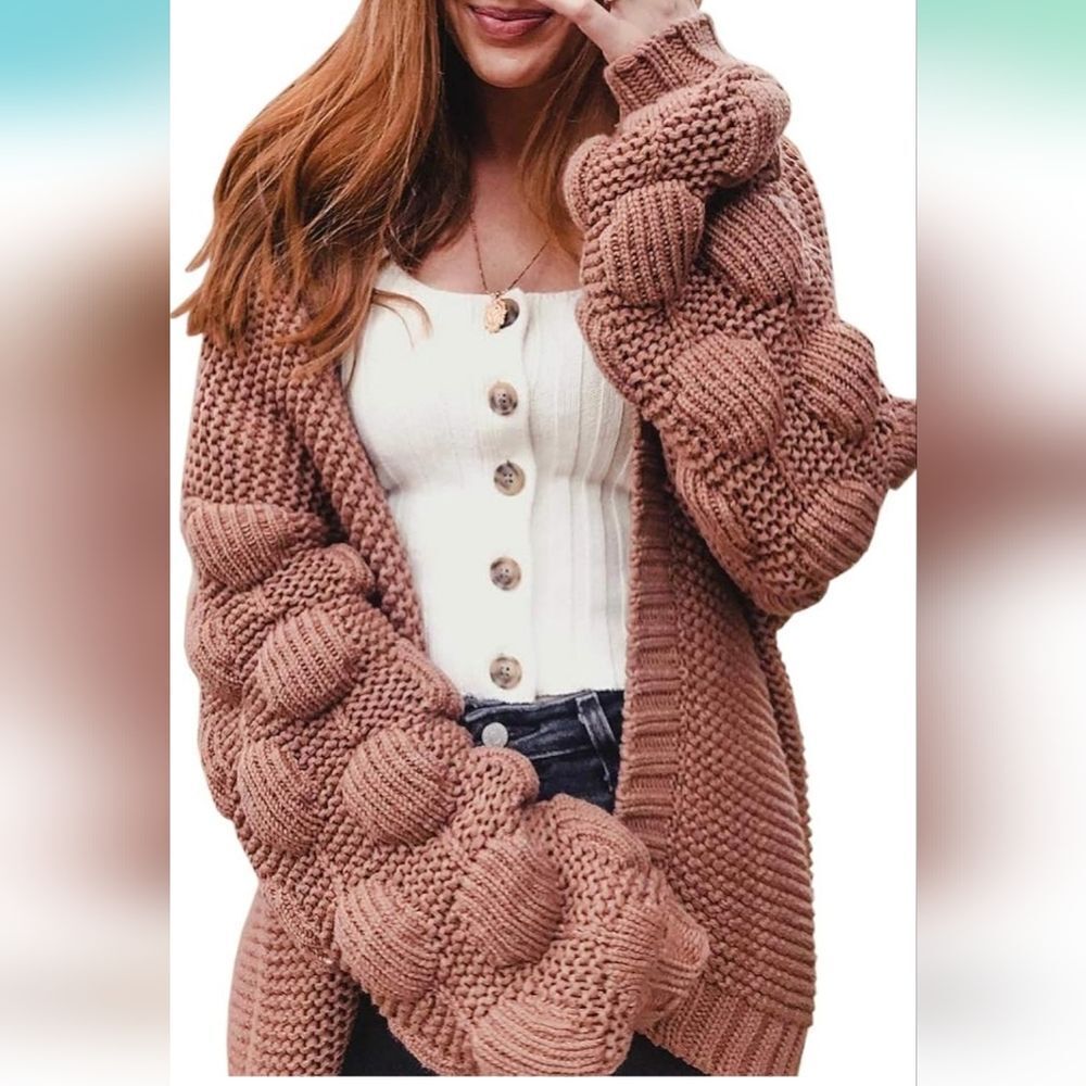 Women Oversized Cardigan Knitted Cute Chunky Sweaters Wrap